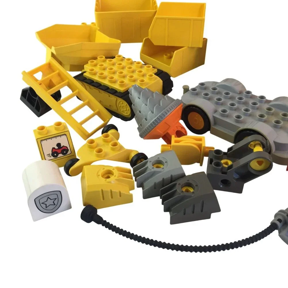 Lego Duplo Vehicle Parts Lot 50+ Pieces Construction Helicopter Motorcycle Train